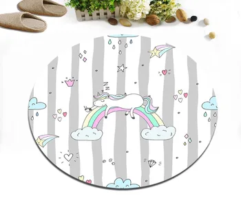 Cute Unicorn Sleeping On Rainbow Round Indoor Children's Room Area Mat Bedroom Floor Cushion Bathroom Non-Slip Carpet Door Rugs
Cute Unicorn Sleeping On Rainbow Round Indoor Children's Room Area Mat Bedroom Floor Cushion Bathroom Non-Slip Carpet Door Rugs