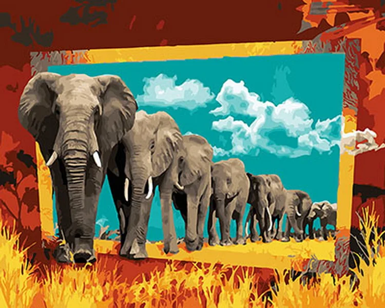 Frameless painting by numbers diy picture oil painting on canvas for home decor animal painting 4050 elephant
Frameless painting by numbers diy picture oil painting on canvas for home decor animal painting 4050 elephant