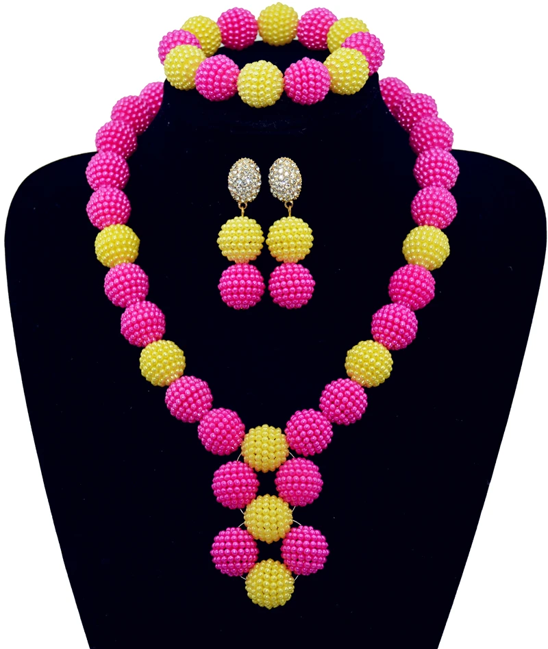 Rose Yellow Mix Color African Bride Ball Jewelry Set Indian Nigerian Wedding Beads Statement Necklace Set 2016 New Free Shipping
Rose Yellow Mix Color African Bride Ball Jewelry Set Indian Nigerian Wedding Beads Statement Necklace Set 2016 New Free Shipping