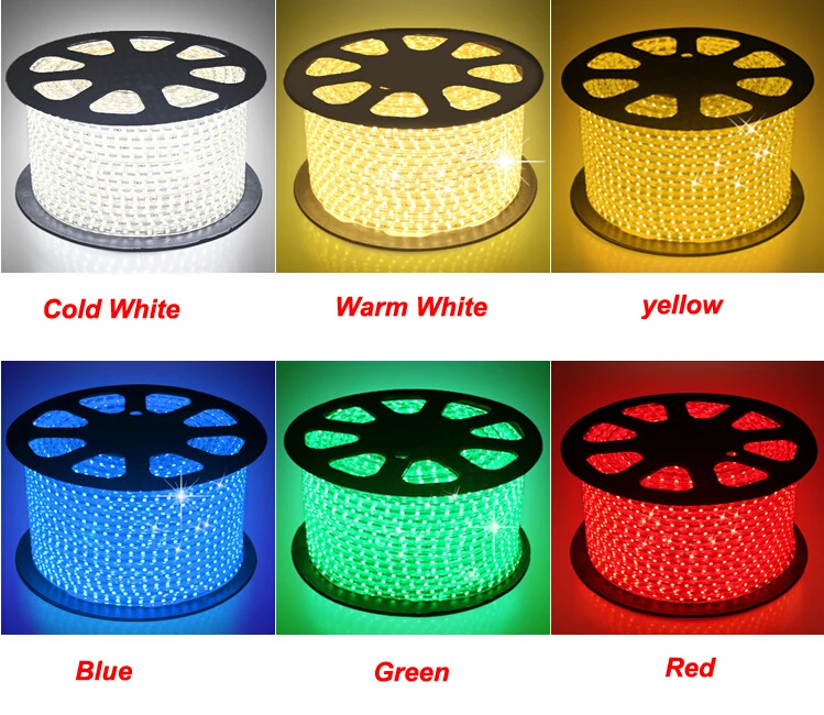 Free shipping 220V SMD 5050 led strip light+Power plug warm white/white/RGB 60leds/m 3014 120leds100m waterproof IP67 Strip | Лампы и