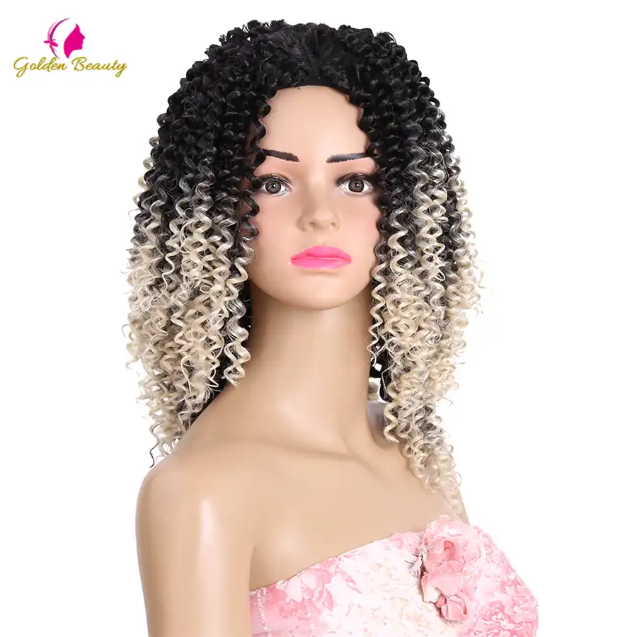 Golden Beauty 14inch Kinky Curly Sew In Weave Hair Synthetic