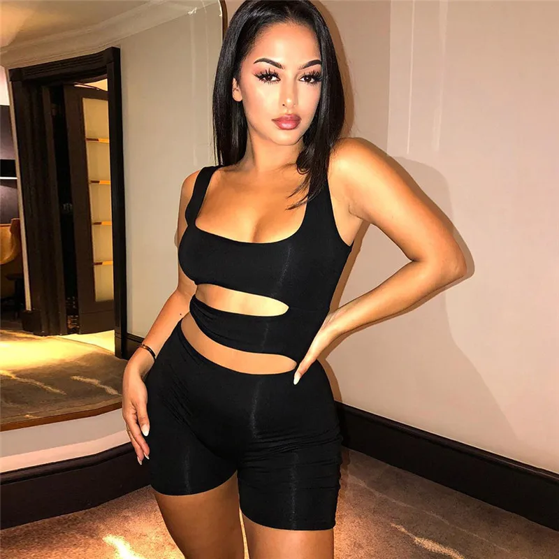 Women Playsuits Hollow Out Design Sleeveless O-Neck Solid Color Skinny Ladies Vest Playsuits for Casual Sport
Women Playsuits Hollow Out Design Sleeveless O-Neck Solid Color Skinny Ladies Vest Playsuits for Casual Sport