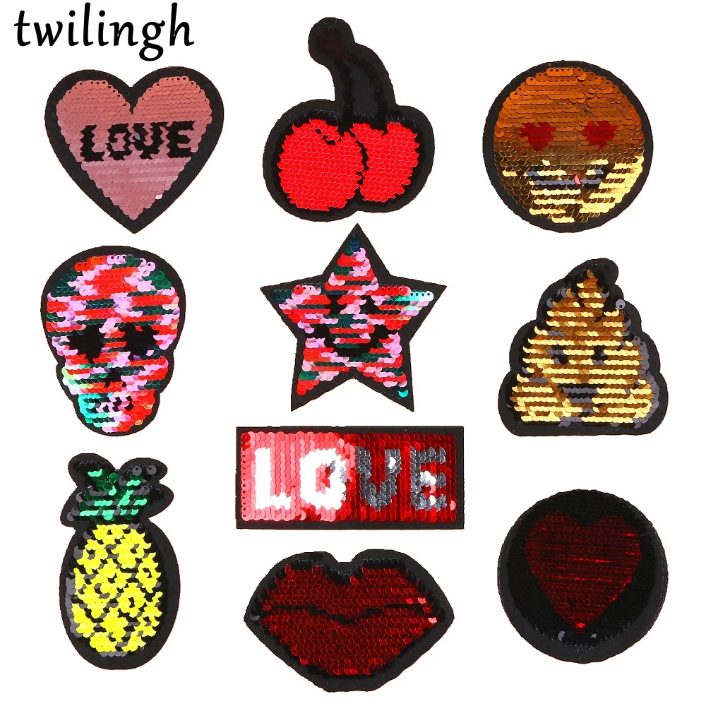 twilingh Patches 1pc Reversible Change Sequins Patches Skull Star Heart DIY Sew On Patches For Clothes Applique Decoration
twilingh Patches 1pc Reversible Change Sequins Patches Skull Star Heart DIY Sew On Patches For Clothes Applique Decoration