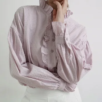 Japanese korean ladies Sweet Autumn shirt ins Un chemisier ruffled collar long sleeves blouse blusas mujer de moda 2018
Japanese korean ladies Sweet Autumn shirt ins Un chemisier ruffled collar long sleeves blouse blusas mujer de moda 2018
