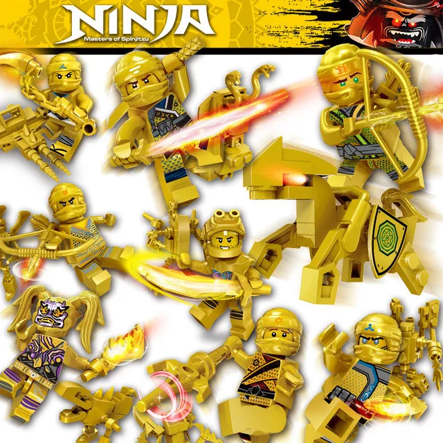 

8pcs/lot NinjagoINGlys NINJA Heroes Kai Jay Cole Zane Nya Lloyd Compatible Legoed With Weapons Action Toy ninjago Figure Blocks