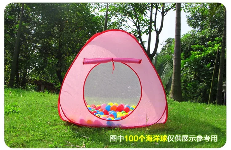Foldable indoor outdoor children's play house on three sides gauze spacious tent ocean ball pool toys parent-child interaction (7)