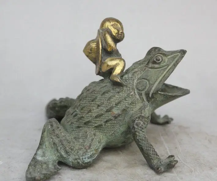 Details about 7" Chinese Folk Feng Shui Bronze Gilt Tong Zi Boy Kid Ride Toad Statue Sculpture
Details about 7" Chinese Folk Feng Shui Bronze Gilt Tong Zi Boy Kid Ride Toad Statue Sculpture
