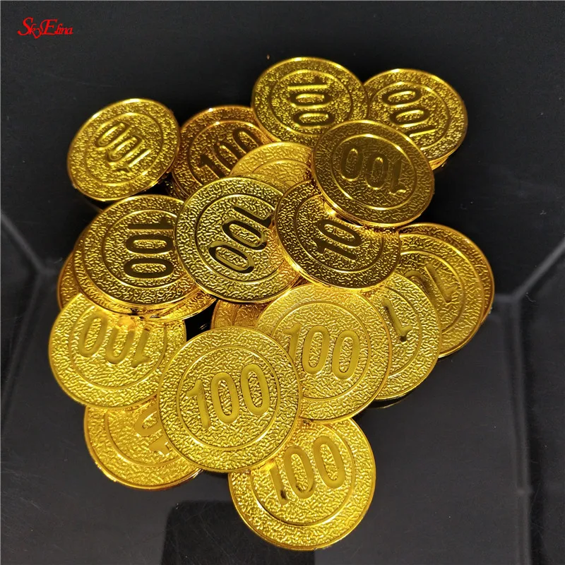 50/100pcs Plastic Gold Coins poker chips Halloween decoration plating Plastic Pirate Toy coins Treasure Game currency 6z
50/100pcs Plastic Gold Coins poker chips Halloween decoration plating Plastic Pirate Toy coins Treasure Game currency 6z