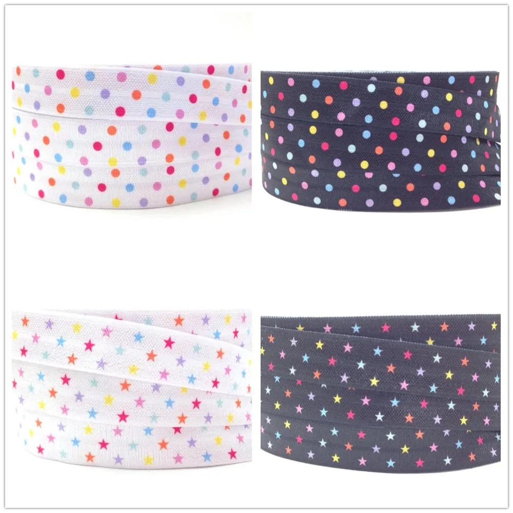 5Yards 16mm Colorful star printed Fold over elastic Small Dots FOE Handmade Accessories DIY Hair tie Party Decor ribbon
5Yards 16mm Colorful star printed Fold over elastic Small Dots FOE Handmade Accessories DIY Hair tie Party Decor ribbon