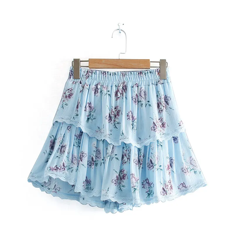 2019 new Women fashion elastic waist floral print pleated skirt faldas mujer ladies lace patchwork ruffles skirts QUN367
2019 new Women fashion elastic waist floral print pleated skirt faldas mujer ladies lace patchwork ruffles skirts QUN367
