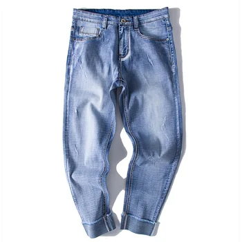 Men's Light Blue Cuffs Pants Vintage Cool Trousers for Guys 2019 Summer European Style Plus Size S-XXXXXXL Men's Ripped Jeans
Men's Light Blue Cuffs Pants Vintage Cool Trousers for Guys 2019 Summer European Style Plus Size S-XXXXXXL Men's Ripped Jeans