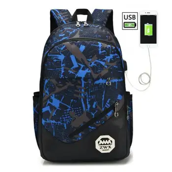 

New School Bags Teenager 3Pcs/Set USB Charging Schoolbag School Backpack Boys girl Mochila Escolar Mochila Infantil 4 Colour