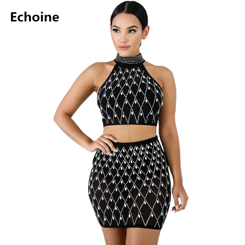 Women 2 Pieces Set Diamond Skirt Set Sleeveless Sexy Crop Top And Mini Skirt Sheath Bodycon Club Outfit Party Evening Skirt Set
Women 2 Pieces Set Diamond Skirt Set Sleeveless Sexy Crop Top And Mini Skirt Sheath Bodycon Club Outfit Party Evening Skirt Set