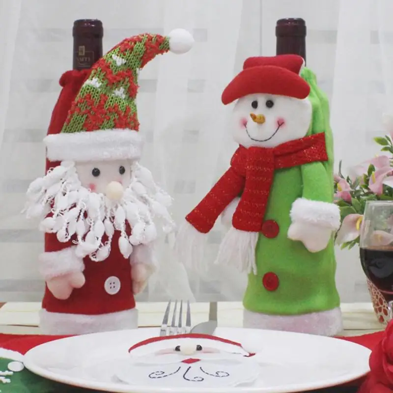 Lovely Santa Snowman Wine Bottle Cover Bag Christmas Dinner Party Decoration Tableware Gifts Bag Christmas Decoration for Home
Lovely Santa Snowman Wine Bottle Cover Bag Christmas Dinner Party Decoration Tableware Gifts Bag Christmas Decoration for Home