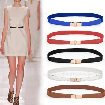 Korean version of the fashion wild women's elastic elastic narrow waist decorative dress thin belt gold buckle small belt tide
Korean version of the fashion wild women's elastic elastic narrow waist decorative dress thin belt gold buckle small belt tide