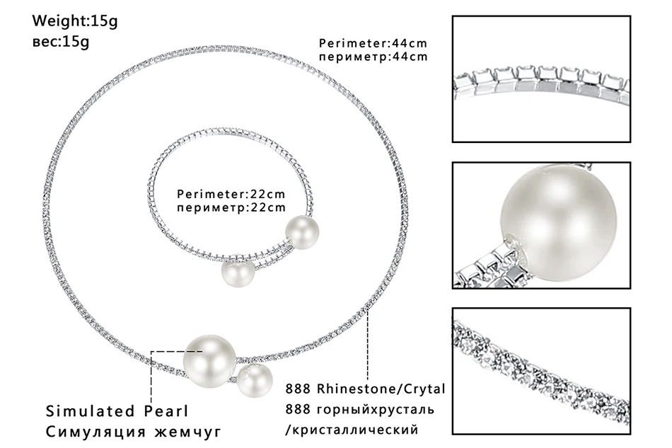 Mecresh Simple Simulated Pearl Bridal Jewelry Sets Crystal Fashion Wedding Jewelry Necklace Bracelet Sets for Women MTL415 21