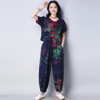 2018 Flower Print Two Piece Set Women O-neck Shirt Top And Summer Wide Leg Long Pant 2 Pieces Suits Sets Plus Size 4XL
2018 Flower Print Two Piece Set Women O-neck Shirt Top And Summer Wide Leg Long Pant 2 Pieces Suits Sets Plus Size 4XL