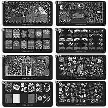 1x2018 новый дизайн ногтей штамп 12*6 см металлический трафарет Konad Лак Цветочный узор дизайн ногтей штамповка изображения пластины трафареты ...(China)