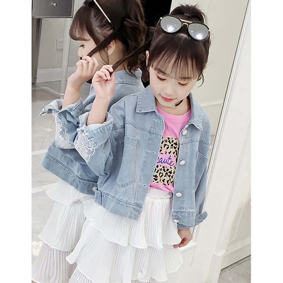 Girls Denim Jackets Long Sleeve Lace Jacket Girl Casual Style Kids Coat Teenage Kids Clothes For Girls 6 8 10 12 14 Year
Girls Denim Jackets Long Sleeve Lace Jacket Girl Casual Style Kids Coat Teenage Kids Clothes For Girls 6 8 10 12 14 Year