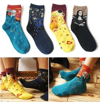 men and women socks Van G ogh mural art Harajuku street graffiti lovely autumn Korean new cotton cylinder lady socks calcetines
men and women socks Van G ogh mural art Harajuku street graffiti lovely autumn Korean new cotton cylinder lady socks calcetines