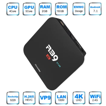Docooler R39 STAR Smart Android TV Box Android 7.1 RK3229 Quad Core UHD 4K H.265 2G / 16G DLNA WiFi LAN HD Media Player PK X96
Docooler R39 STAR Smart Android TV Box Android 7.1 RK3229 Quad Core UHD 4K H.265 2G / 16G DLNA WiFi LAN HD Media Player PK X96