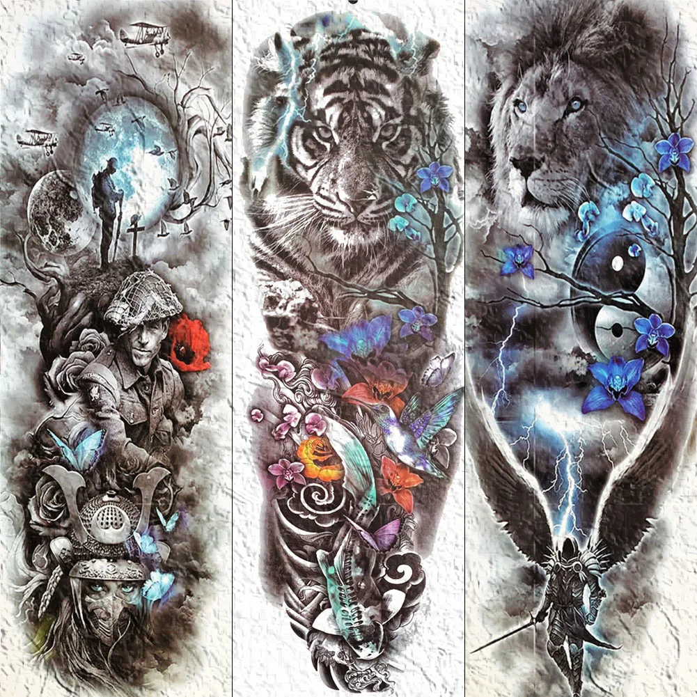 Sexy Men Women Tiger Lion Henna Temporary Tattoos Body Art Waterproof Fake Tatoos Transferable Full Arm Leg Flash Tattoo Sticker
Sexy Men Women Tiger Lion Henna Temporary Tattoos Body Art Waterproof Fake Tatoos Transferable Full Arm Leg Flash Tattoo Sticker