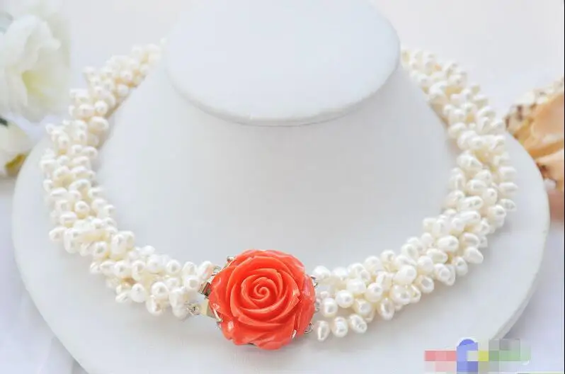 FREE SHIPPING HOT sell new Style >>>> 4row 19" white rice freshwater pearl necklace pink flower
FREE SHIPPING HOT sell new Style >>>> 4row 19" white rice freshwater pearl necklace pink flower