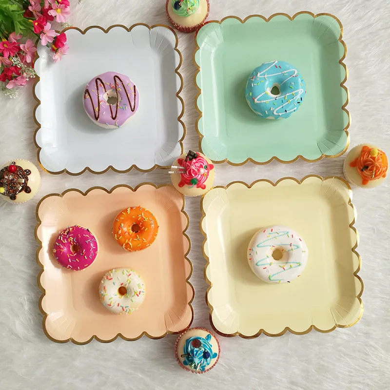 8pcs Bronzing Solid 7inch/9inch Paper Plate Disposable Tableware Set Children Birthday Party Wedding Decor Dish Square Plates
8pcs Bronzing Solid 7inch/9inch Paper Plate Disposable Tableware Set Children Birthday Party Wedding Decor Dish Square Plates
