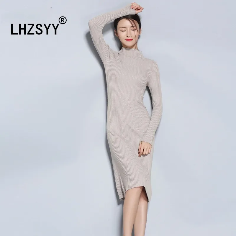 LHZSYY Autumn Winter Knitted New Cashmere Dress Slim Bag Hip Long section Women Tight Sweater Dress Wool Solid color high collar
LHZSYY Autumn Winter Knitted New Cashmere Dress Slim Bag Hip Long section Women Tight Sweater Dress Wool Solid color high collar
