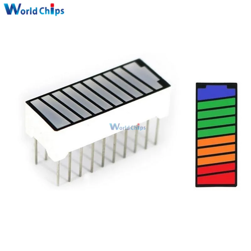 5PCS 10 Segment 4 Color Digital LED Battery Level Bar Graph Power Display Indicator Multi-color 5V Light Red Yellow Green Blue
5PCS 10 Segment 4 Color Digital LED Battery Level Bar Graph Power Display Indicator Multi-color 5V Light Red Yellow Green Blue