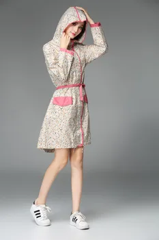 Blue Raincoat White Small Floral Red Edge Fashion Adult Female Japanese Korean Style Cute Windbreaker Ultra Thin Belt Z713
Blue Raincoat White Small Floral Red Edge Fashion Adult Female Japanese Korean Style Cute Windbreaker Ultra Thin Belt Z713