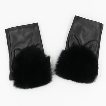 2019 Fashion Finger Less Mittens Real Genuine Leather Suede Women Gloves Solid Wrist Rabbit Fur Lady Fingerless Mitten
2019 Fashion Finger Less Mittens Real Genuine Leather Suede Women Gloves Solid Wrist Rabbit Fur Lady Fingerless Mitten