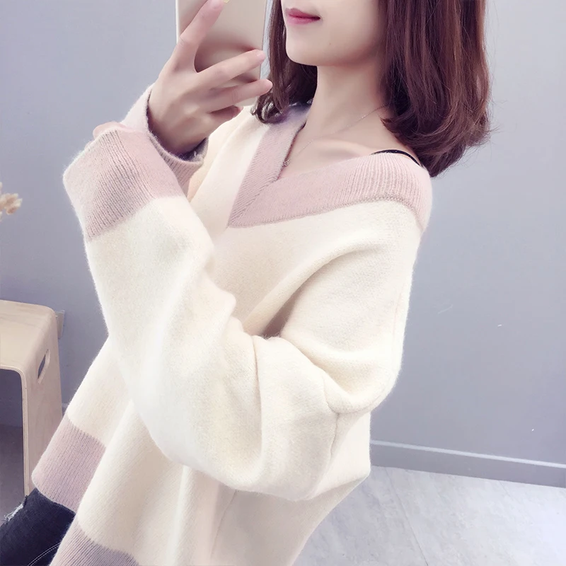 2019 autumn winter New Women Intermediate color Hollowing out knitted sweater Thin Soft Long Sleeve Sweet Top V-neck Pullovers
2019 autumn winter New Women Intermediate color Hollowing out knitted sweater Thin Soft Long Sleeve Sweet Top V-neck Pullovers