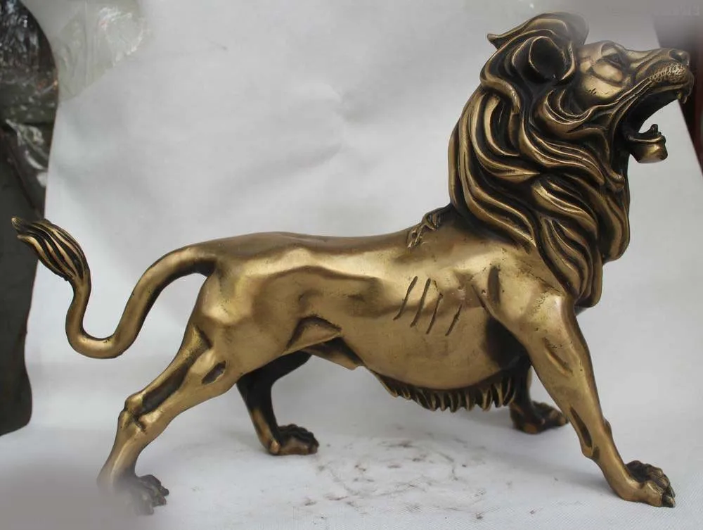 12"China Chinese Folk Feng Shui Bronze Ferocious Hui Feng Lion Statue Sculpture
12"China Chinese Folk Feng Shui Bronze Ferocious Hui Feng Lion Statue Sculpture