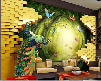 beibehang Custom papel de parede infantil Fashion Gold Garden Peacock Rich 3d Background wallpapers for living room papier peint
beibehang Custom papel de parede infantil Fashion Gold Garden Peacock Rich 3d Background wallpapers for living room papier peint