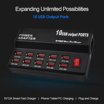 High Speed 10-Port USB Hub AC to DC Power Socket Multifunctional USB-Powered Devices USB Charging Station Travel Charger
High Speed 10-Port USB Hub AC to DC Power Socket Multifunctional USB-Powered Devices USB Charging Station Travel Charger
