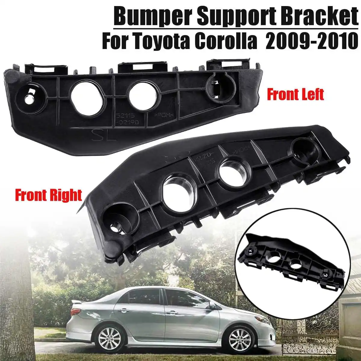 1 Pair Front Left Right Bumper Spacer Bracket Mount Black For Toyota Corolla 2009 2010 TO1043110 5211502130
1 Pair Front Left Right Bumper Spacer Bracket Mount Black For Toyota Corolla 2009 2010 TO1043110 5211502130