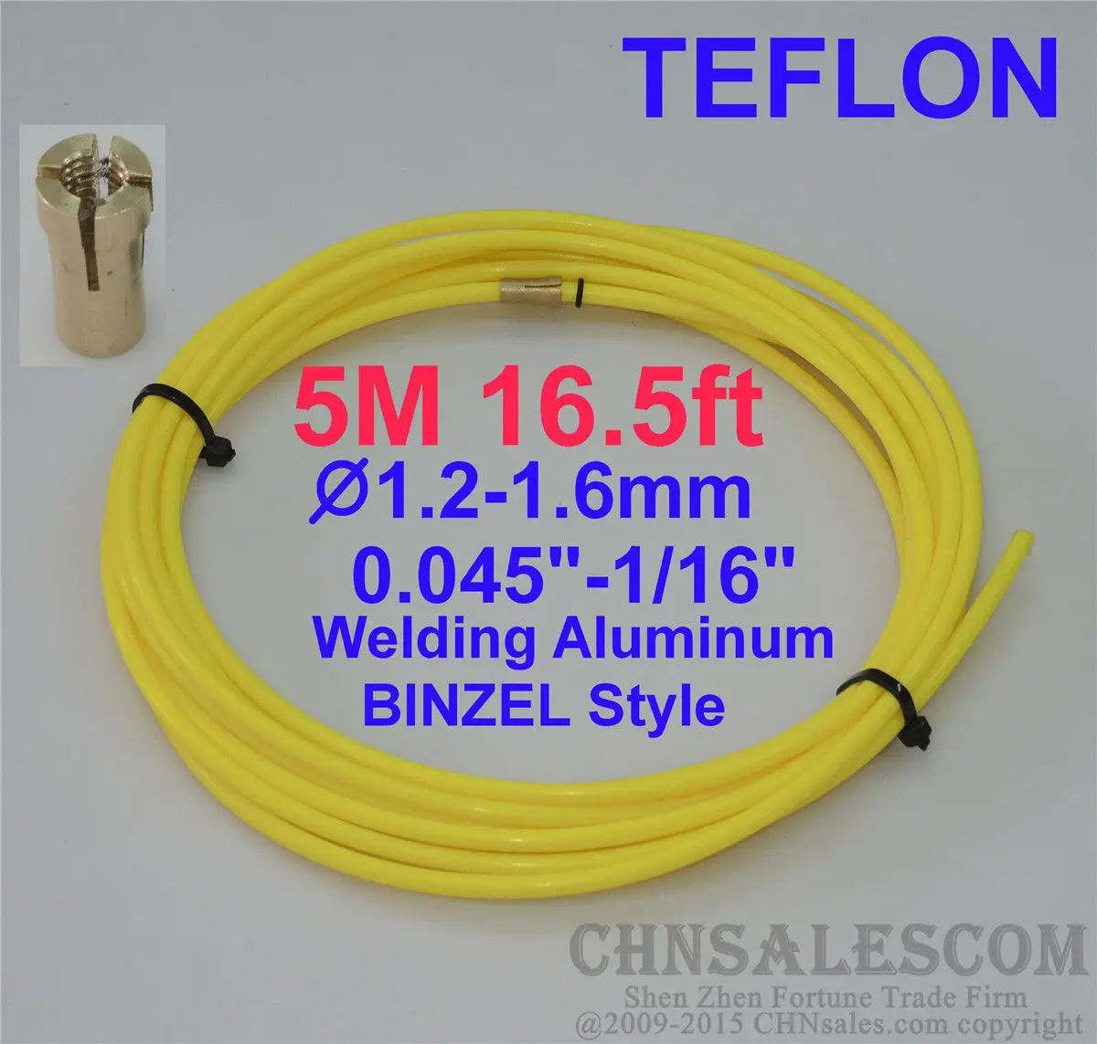 PTFE Liner 15-ft MIG Welding Guns Wire Size 0.045/"-1//16/" LI TW MI 4.6M yellow