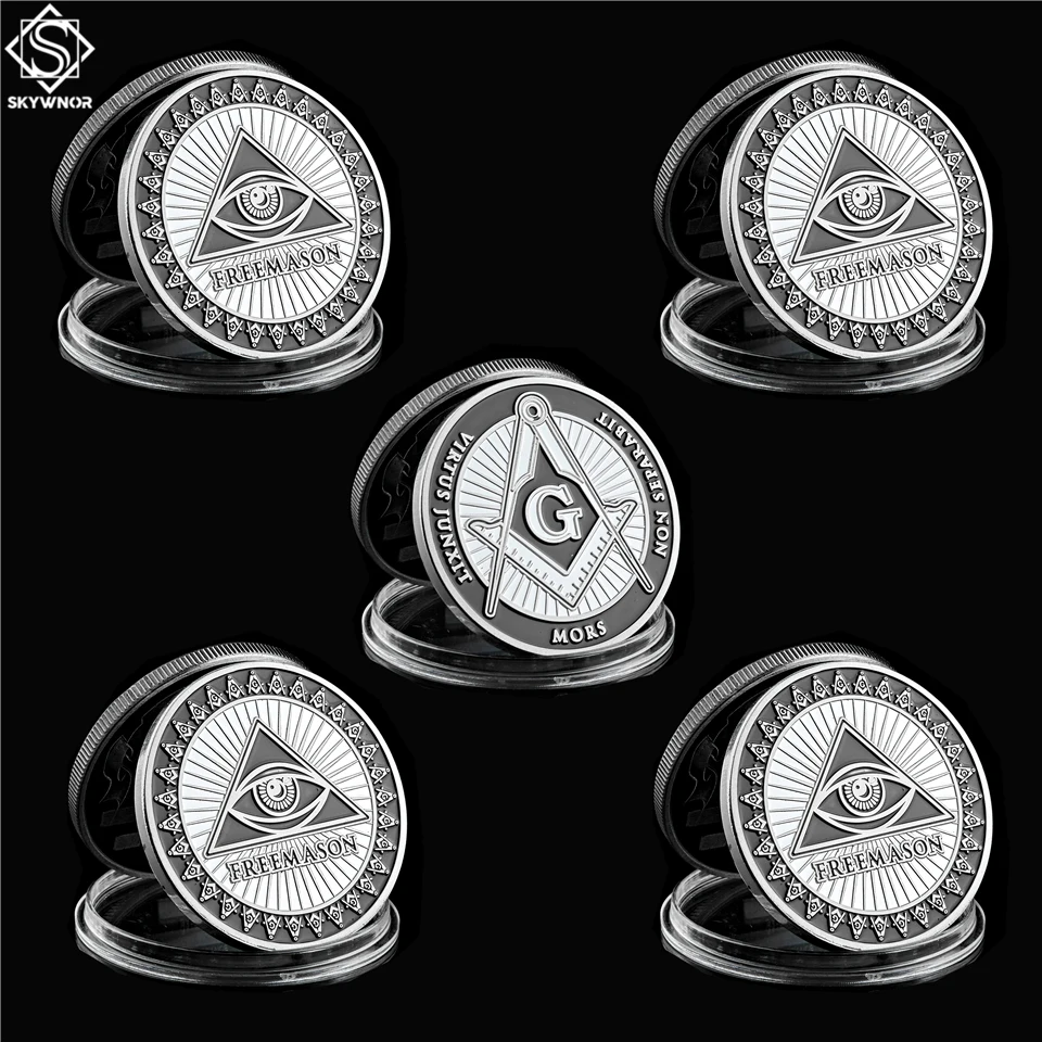 5PC Free and Accepted Masons Token Silver Plated 1 oz Masonic Symbols Commemorative Coin Collection
5PC Free and Accepted Masons Token Silver Plated 1 oz Masonic Symbols Commemorative Coin Collection