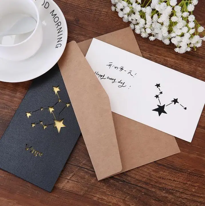 12 Constellation Greeting Cards Hollowed Star Birthday Card New Year Vinage Business Invitation with Envelope Welcome Custom
12 Constellation Greeting Cards Hollowed Star Birthday Card New Year Vinage Business Invitation with Envelope Welcome Custom