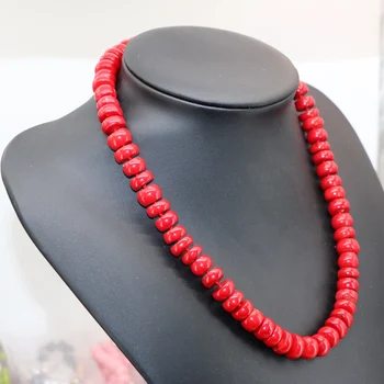 Fashion women choker necklace natural 8x12mm red coral abacus beads high quality diy chain jewelry 20inch B2916 
Fashion women choker necklace natural 8x12mm red coral abacus beads high quality diy chain jewelry 20inch B2916