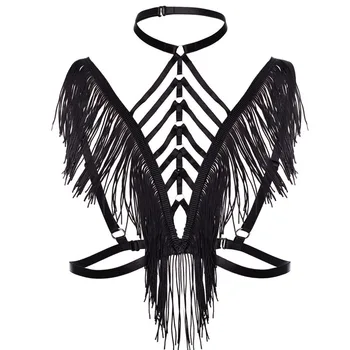 Tassel Body Harness for women's sexy Tops Strap bra Elastic Belt Adjustable Fetish Erotic Rave Club Party Dance Festival wear
Tassel Body Harness for women's sexy Tops Strap bra Elastic Belt Adjustable Fetish Erotic Rave Club Party Dance Festival wear