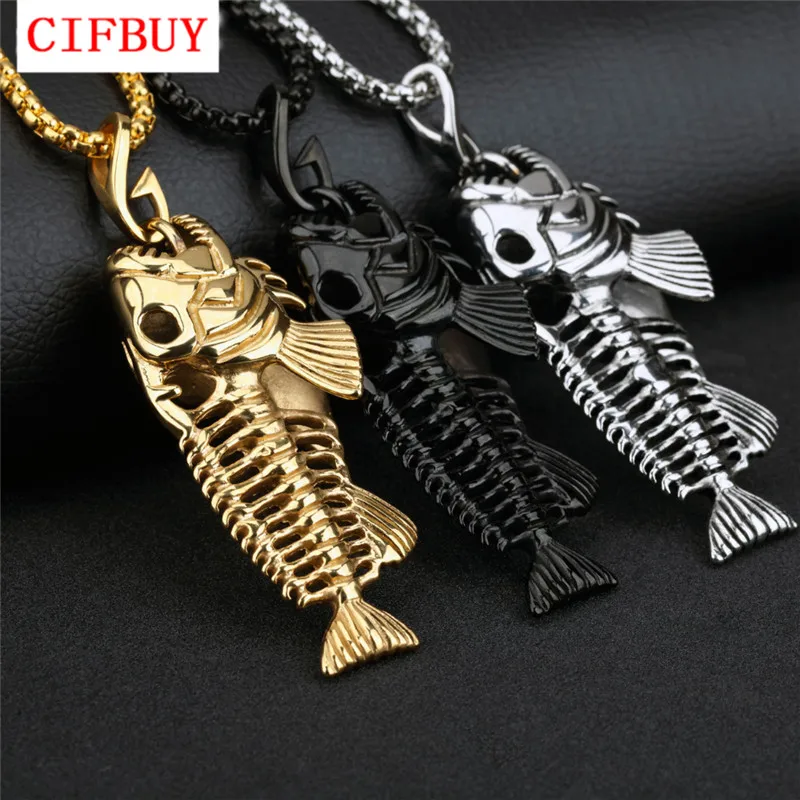 Fish Bone & Fishing Hook Pendant Necklaces Punk Style Men 316L Steel Link Chain 3 Colors Personality Jewelry GX1073
Fish Bone & Fishing Hook Pendant Necklaces Punk Style Men 316L Steel Link Chain 3 Colors Personality Jewelry GX1073