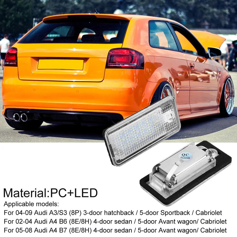 2Pcs Car LED License Plate Lights 12V SMD3528 Number Plate Lamp Bulb Kit For Audi A3 S3 A4 S4 B6 B7 A6 C6 S6 4.9
2Pcs Car LED License Plate Lights 12V SMD3528 Number Plate Lamp Bulb Kit For Audi A3 S3 A4 S4 B6 B7 A6 C6 S6 4.9