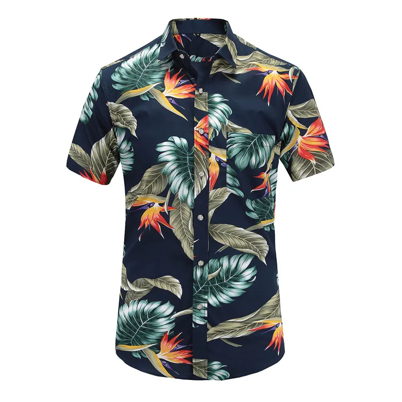 Dioufond мужская рубашка с коротким рукавом Гавайская Повседневная летняя рисунком
