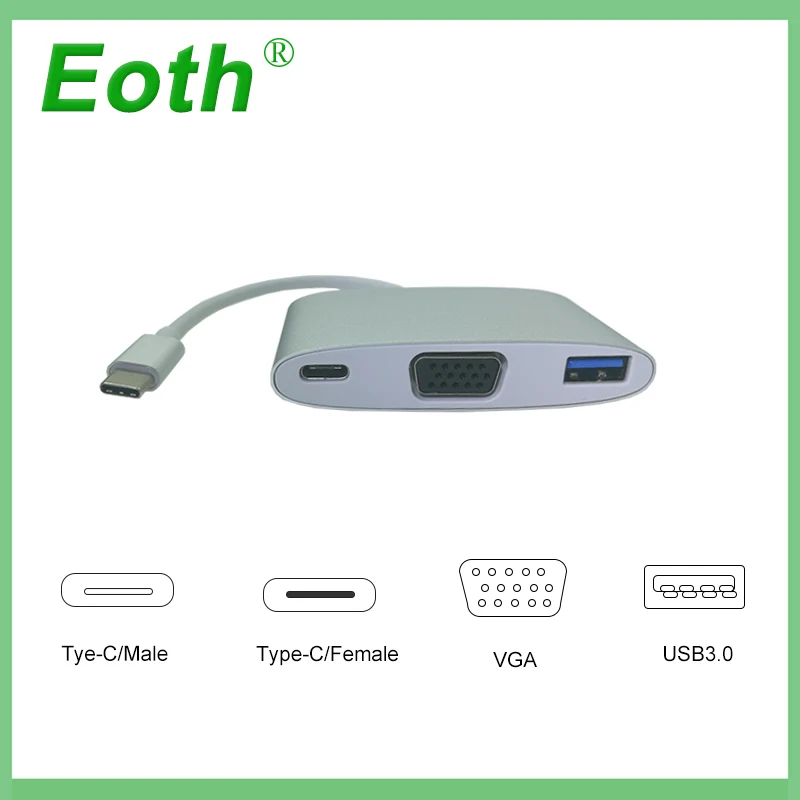 USB 3.0 Type-C to VGA/ USB3.0/ Type C Adapter Converter Cable USB 3.0 Hub Converter Charger Adapter for macbook apple USB-C
USB 3.0 Type-C to VGA/ USB3.0/ Type C Adapter Converter Cable USB 3.0 Hub Converter Charger Adapter for macbook apple USB-C