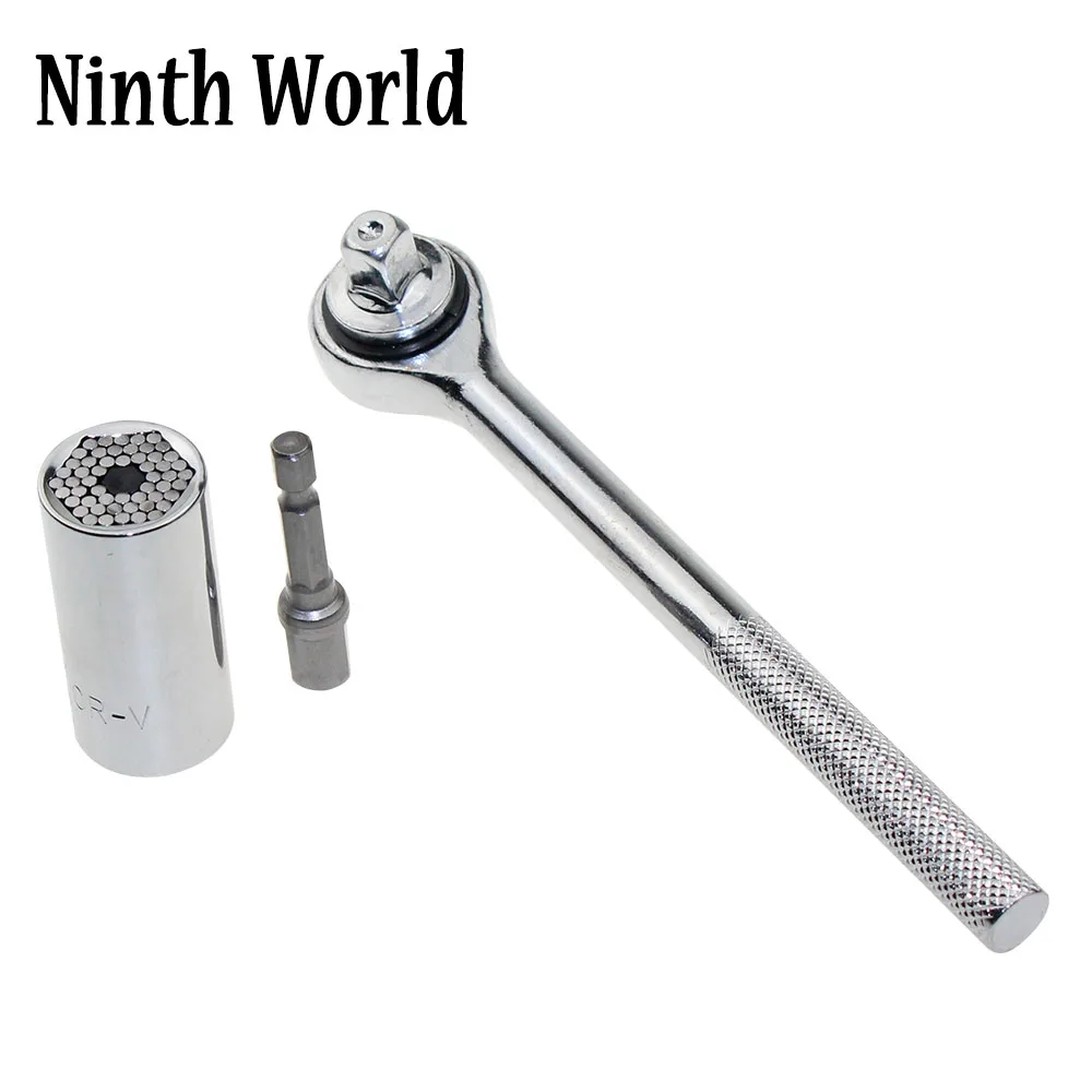 3 PCS Ratchet Universal Socket Wrench 7-19mm Power Drill Adapter Socket Hand Tools Set Repair Kit
3 PCS Ratchet Universal Socket Wrench 7-19mm Power Drill Adapter Socket Hand Tools Set Repair Kit