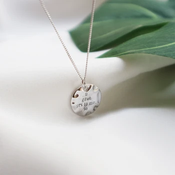 925 Sterling Silver Coin Pendant Heart Shape on Back Intial " You Gave Yours To Me " Wedding Promise Necklace Anniversary Gift
925 Sterling Silver Coin Pendant Heart Shape on Back Intial " You Gave Yours To Me " Wedding Promise Necklace Anniversary Gift