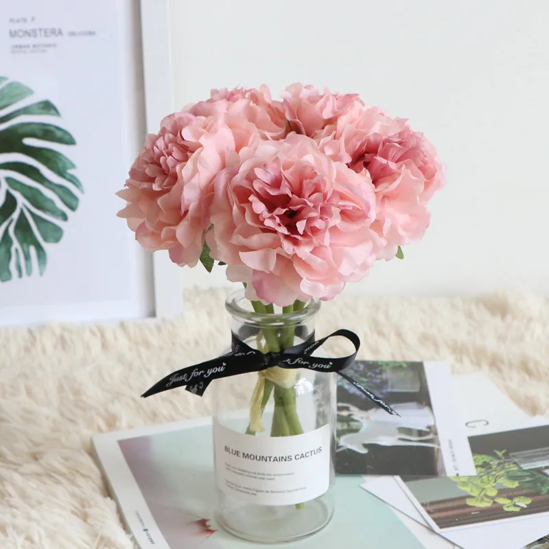 5 pcs 1 Bouquet Artificial Holding flowers Peony Bouquet for Wedding Decoration Fake Flowers Home Decor Silk Hydrangeas
5 pcs 1 Bouquet Artificial Holding flowers Peony Bouquet for Wedding Decoration Fake Flowers Home Decor Silk Hydrangeas