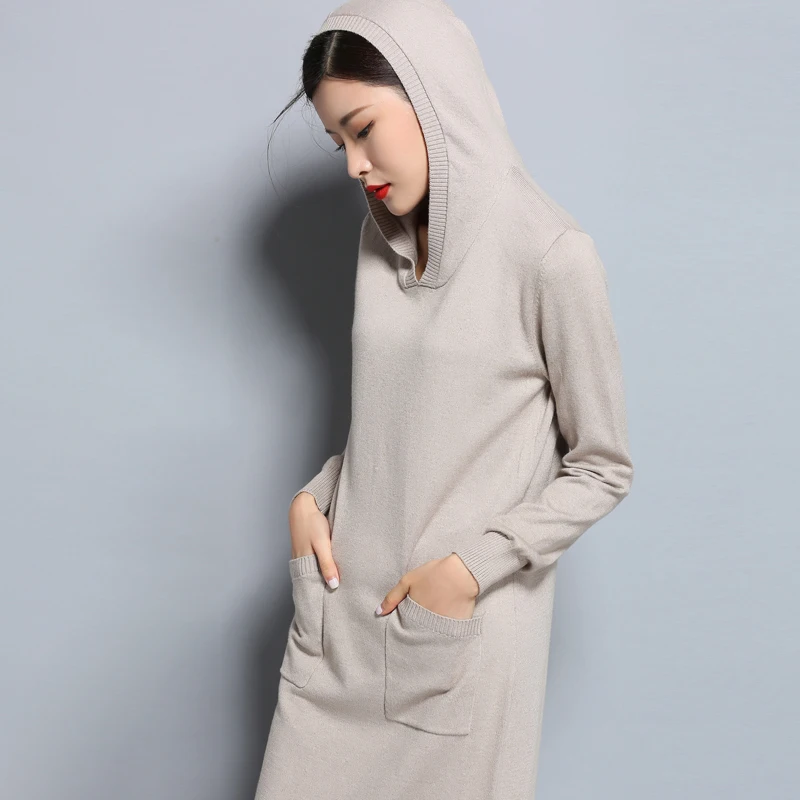 2018 New Fashion Hooded Long Sweaters Spring Autumn Women Wool Sweaters and Pullovers Pure Color Cashmere Sweater Woman's Dress
2018 New Fashion Hooded Long Sweaters Spring Autumn Women Wool Sweaters and Pullovers Pure Color Cashmere Sweater Woman's Dress